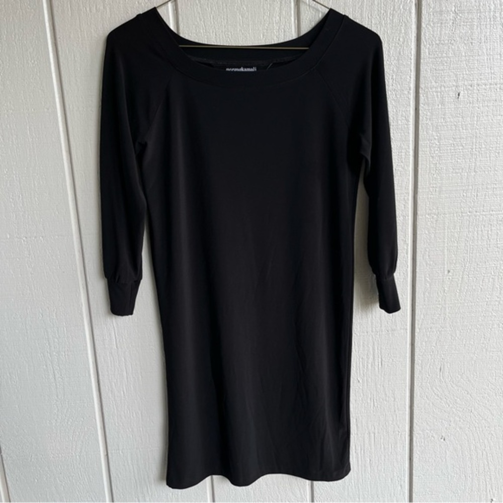 Norma Kamali Stretch Jersey Knit‎ Dress Knee Length Black Size XS